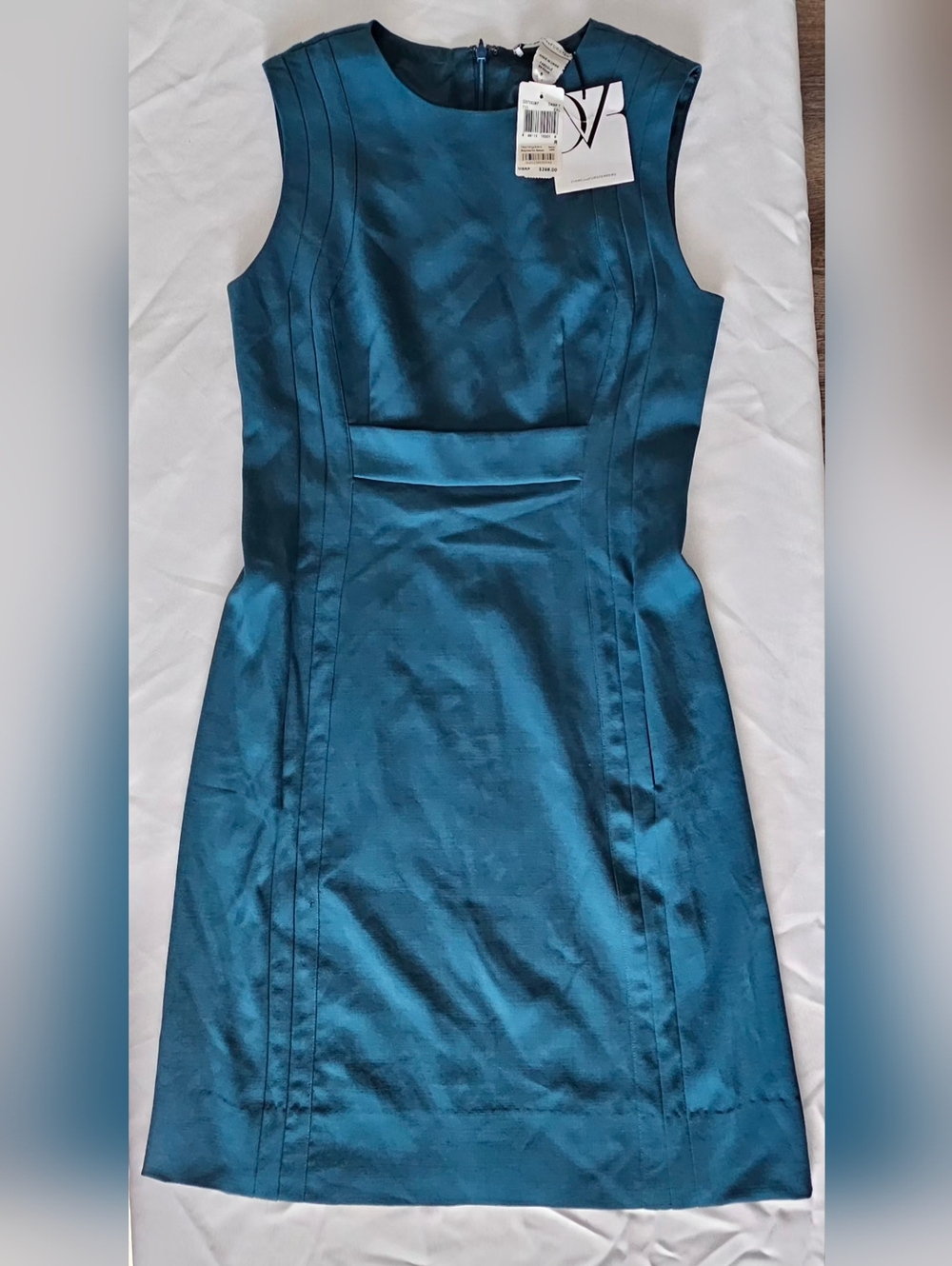 Diane Von Furstenberg Teal Sleeveless Sheath Dress